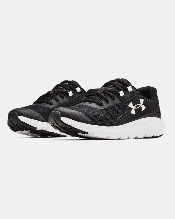 Boys' Grade School UA Outhustle Running Shoes in Black image number 3